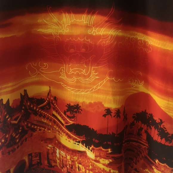 Vintage Men's XL UR Urban Rags Clothing Inc Button Short-sleeve Dragon Graphics - Picture 6 of 7